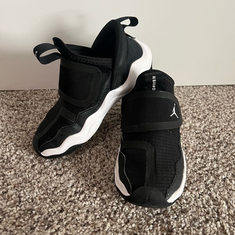 Jordan Kids Black and White Sneakers